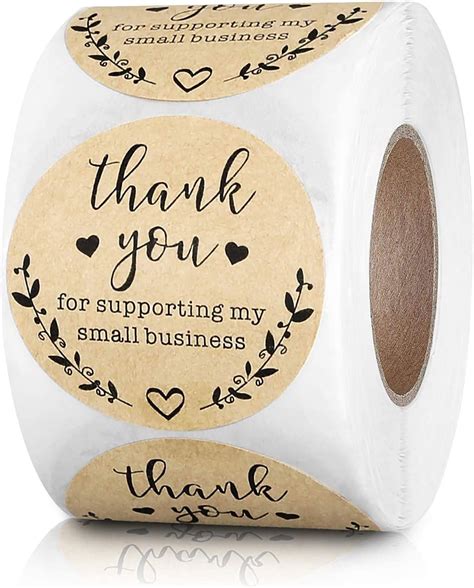 Buy 1.5 inch Thank You for Supporting My Small Business Stickers, Kraft ...