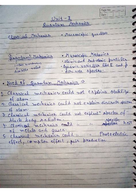 SCP 202 - Unit II: Quantum Mechanics and Classical Mechanics Notes ...