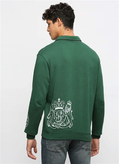 Green Graphic Printed Sweatshirt | Pepe Jeans India