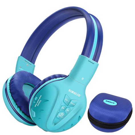 SIMOLIO Foldable Wireless Bluetooth on-Ear Headset with AUX, Kids ...
