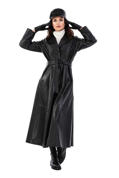 Long Black Leather Trench Coat Sale at Nancy Milne blog