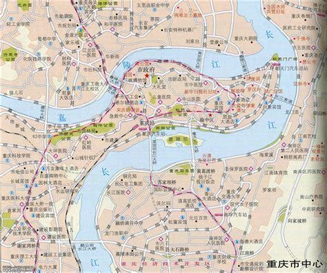 重庆市中心地图地形版_重庆地图库