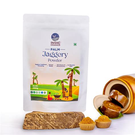 Indic Organics Palm Jaggery Powder | Made by Traditional Stirring ...