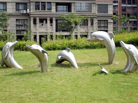 不锈钢海豚雕塑海洋水景艺术摆件_不锈钢雕塑 - 欧迪雅凡家具