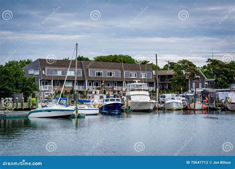 Boats and Buildings in the Harbor of Hyannis, Cape Cod, Massachusetts ...