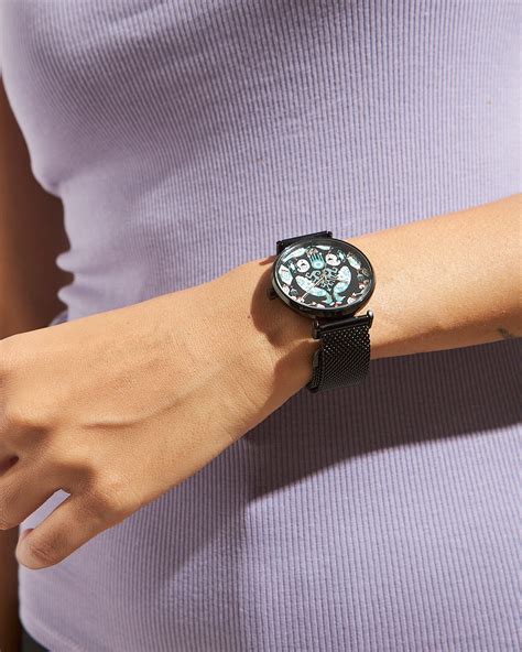 Teal by Chumbak Peacock Peeper Watch | Metal Mesh Strap - Blue