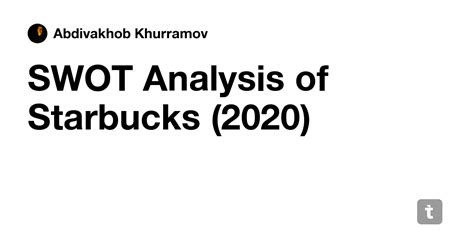 SWOT Analysis of Starbucks (2020) — Teletype