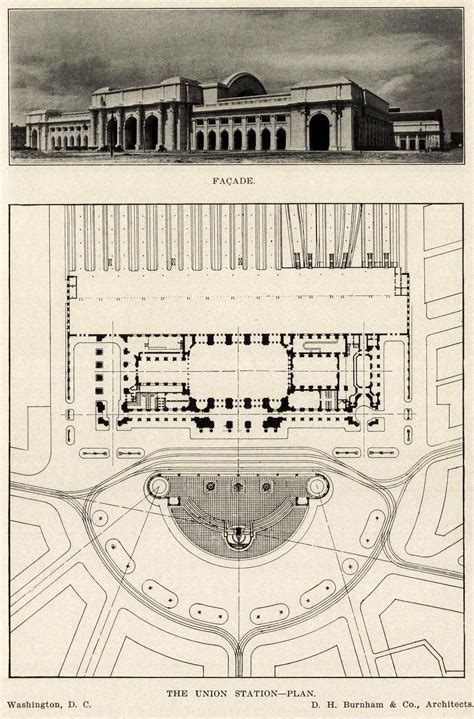 Perspective view and plan of Union Station, Washington D.C ...