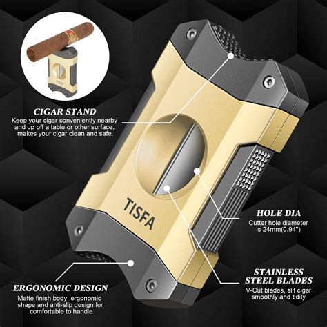 Snapklik.com : TISFA Cigar Cutter V-Cut, Stainless Steel Guillotine ...