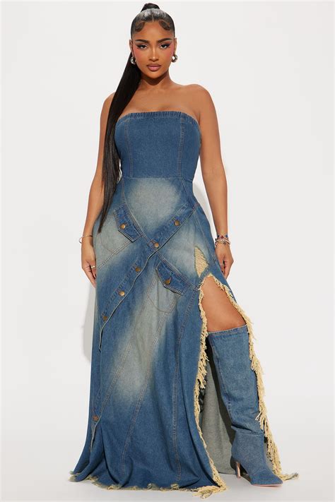 Alexandra Denim Maxi Dress - Denim | Fashion Nova