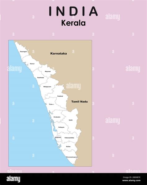 Kerala map outline hi-res stock photography and images - Alamy
