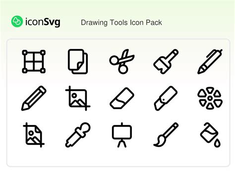 Drawing Tools Icon Pack, 25 - Free SVG Icons and PNG Vectors | icon Svg