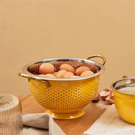 COLUM STEEL COLANDER - Yellow – Kaniry Home Decor