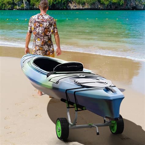 Soozier Kayak Cart Dolly with Adjustable Width and Flat-Free Wheels ...