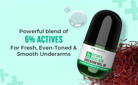 Buy Dr. Sheth’s KESAR & KOJIC ACID UNDERARM ROLL-ON| 6% Actives -AHA ...