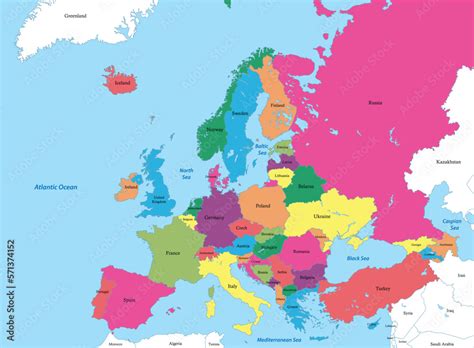Geography Map of Europe 的图像结果