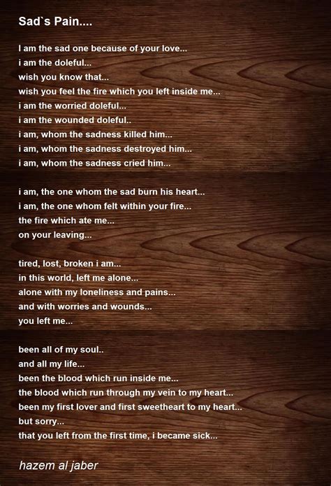 Poems About Sadness And Pain