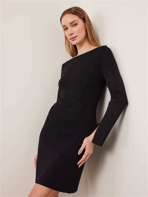 Diamonte Boat Neck Dress