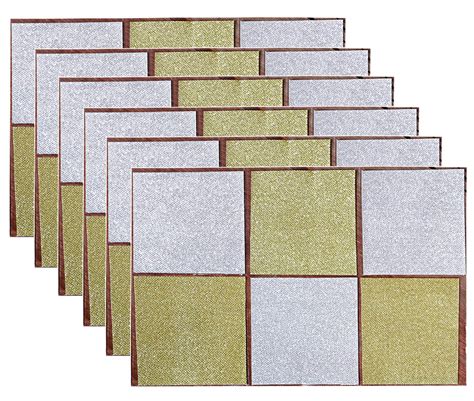 Kuber Industries Square Design Laminated Patch PVC 6 Piece Dining Tabl ...