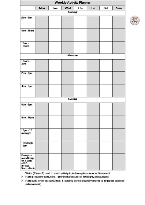 Printable Activity Planner 的图像结果