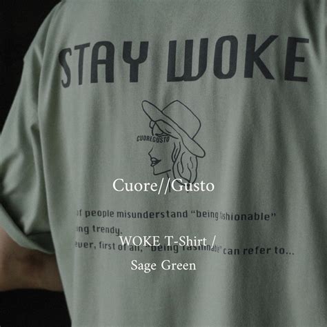 【送料無料】WOKE T-Shirt / Sage Green | Cuore//Gusto