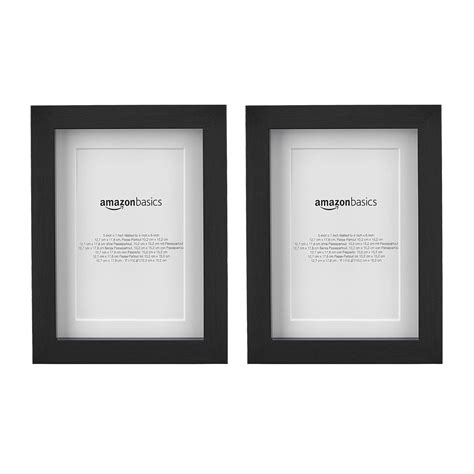 AmazonBasics Matted Photo Frame with Stand, Set of 2 | 5" x 7" matted ...