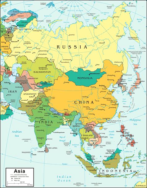 CIA Map of Asia: Made for use by U.S. government officials