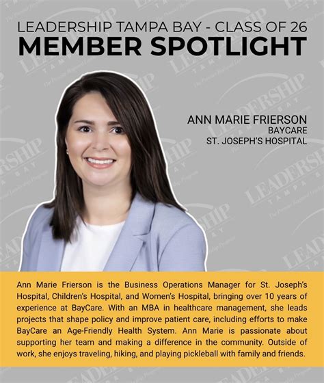 Meet the Leadership Tampa Bay Class of 2026 Ann Marie Frierson ...