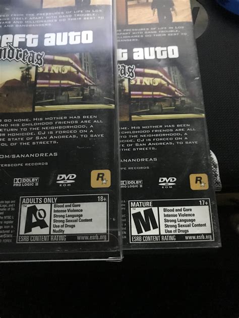 Comparing my RATED AO copy of GTA SA with my RATED M copy : r ...