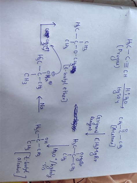 Propyne to t-butyl ether - Brainly.in