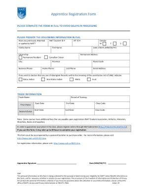 Fillable Online Apprentice Registration Form - Alberta Fax Email Print ...