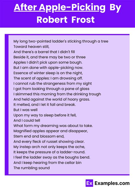After Apple-Picking Poem by Robert Frost to Download