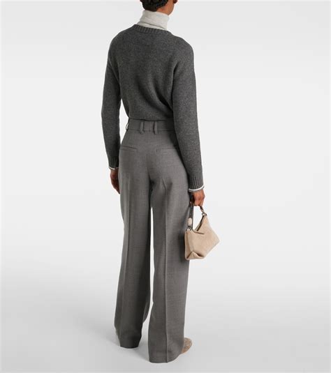 Wool wide-leg pants in grey - Brunello Cucinelli | Mytheresa