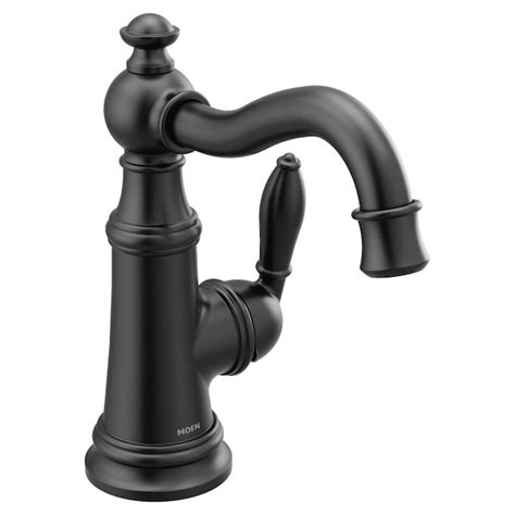 Moen Weymouth Matte Black Single Hole 1-Handle WaterSense Bathroom Sink ...
