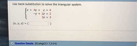 Use Back Substitution to Solve the Triangular System 的图像结果