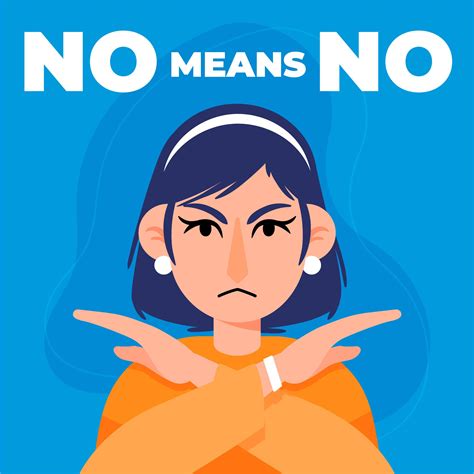 Woman with arms crossed and no means no text - Download Free Vectors ...