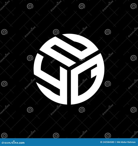 Design Do Logotipo Da Letra Nyq Em Fundo Preto. Conceito De Logotipo De ...