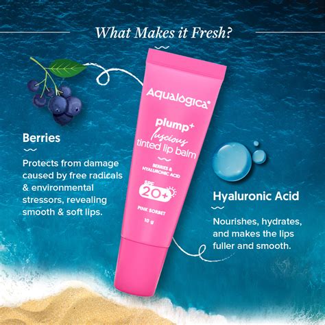 Pink Sorbet Plump+ Luscious Tinted SPF 20+ Lip Balm with Berries & Hya ...