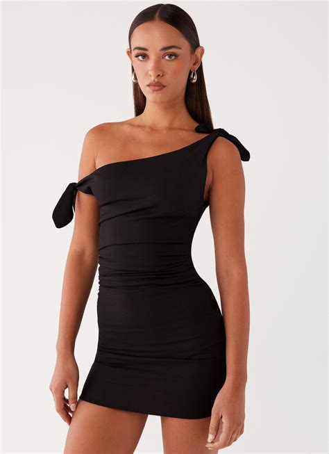 Amazonia Linen Mini Dress - Black – Peppermayo US