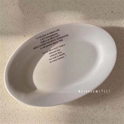 Korean French Retro French Alphabet Oval Pasta Cer... – Vicedeal