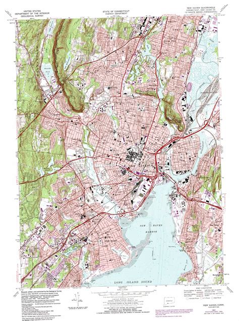 New Haven topographic map 1:24,000 scale, Connecticut