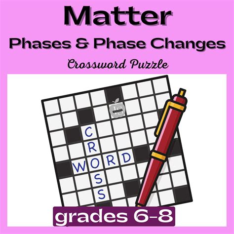 States of Matter and Phase Change Crossword Puzzle | Made By Teachers