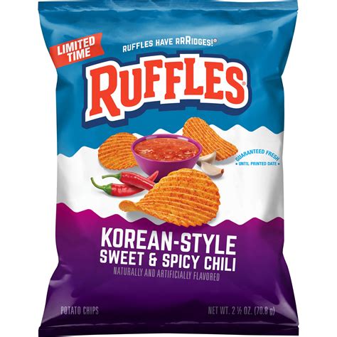 Ruffles Korean Style Sweet & Spicy Chili Potato Chips, 2.5 oz bag ...
