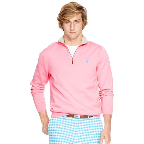 Mens Pink Quarter Zip at Susie Branch blog