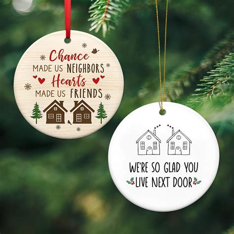 Amazon.com: Neighbors Gift Set - Pack of 2 Ceramic Ornaments, Christmas ...