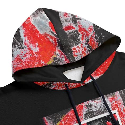 Men's Black and Red Hoodie | Depop