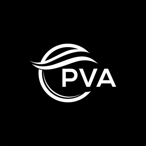 PVA letra logo diseño en negro antecedentes. PVA creativo circulo logo ...