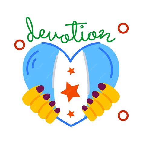 Adhesivo plano práctico que representa la devoción | Vector Premium