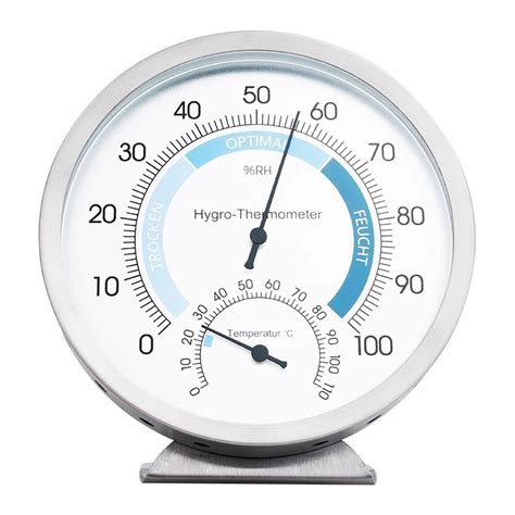 High-Accuracy Analog Hygrometer, Premium Stainless Steel Indoor Outdoor ...