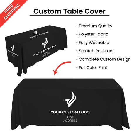 Custom Logo Tablecloth, Branded Table Cover for Trade Show Booth ...